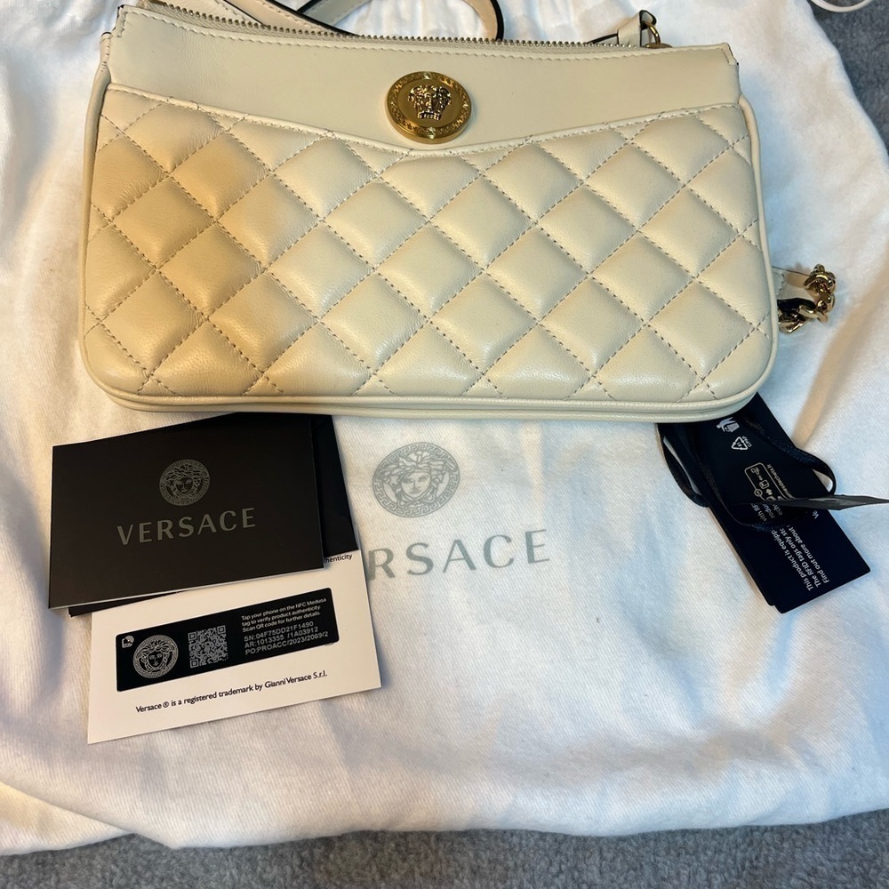 VERSACE Nappa Quilted La Medusa Camera Bag
